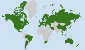 Map of participating countries